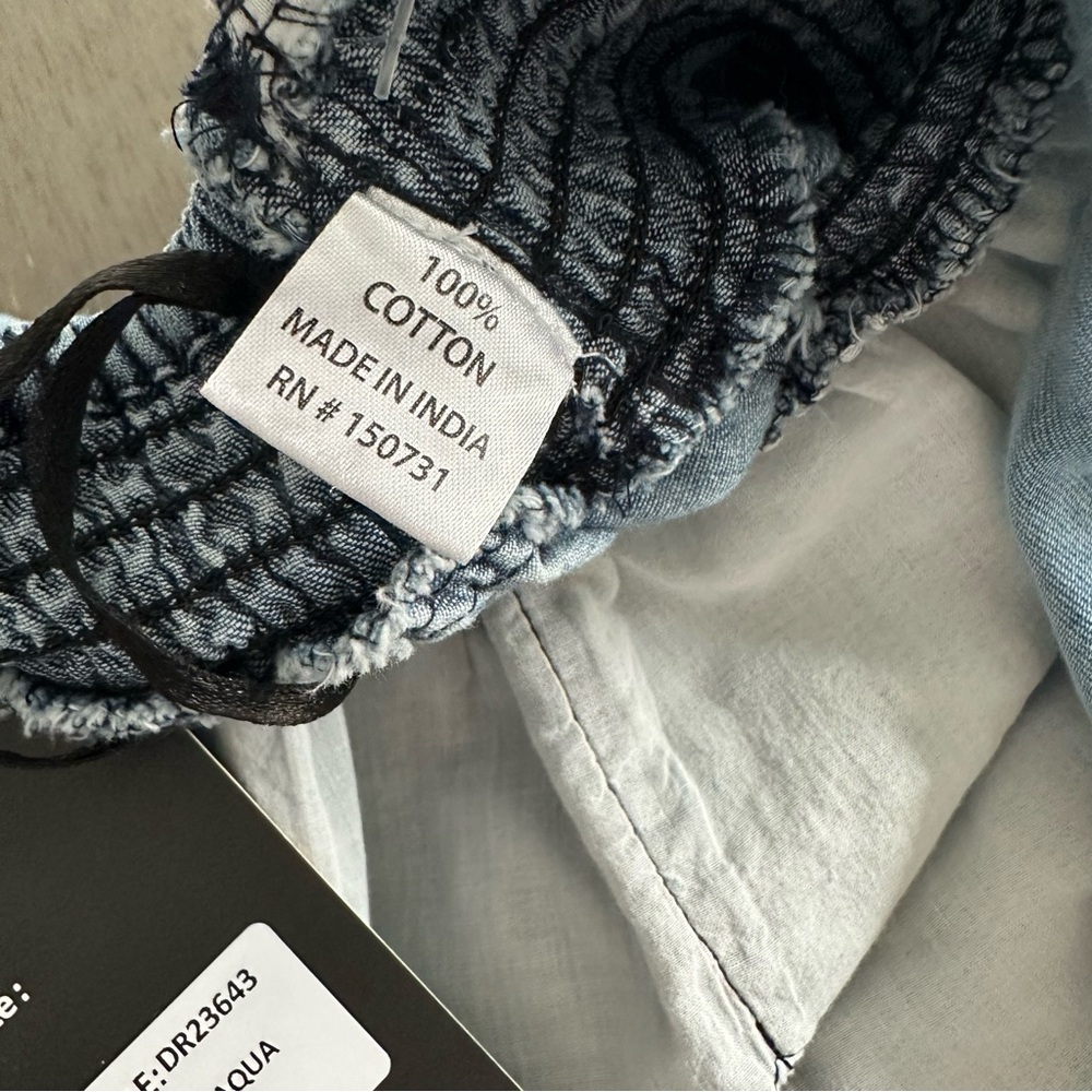 YOUNG THREADS Noelle Tiered Denim Patchwork Halte… - image 13